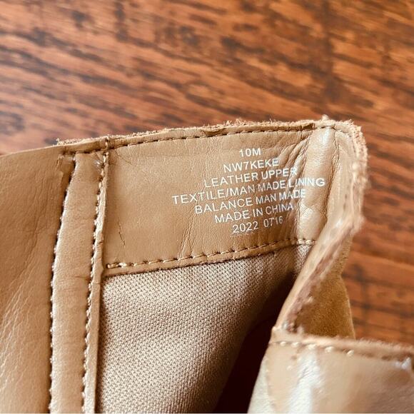 Nine West KeKe Suede Leather Block Heel Boots in Tan Sz US 10 - Picture 10 of 11